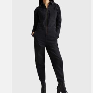 Ted Baker Black Utility Zip-Front Jumpsuit